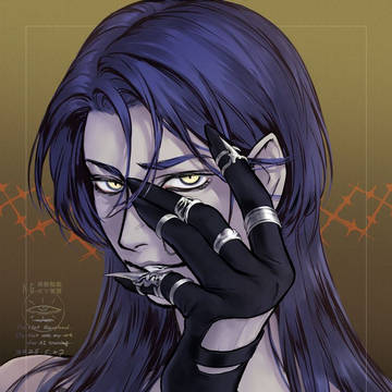 Covered Face: Scar (Indigo Sea)