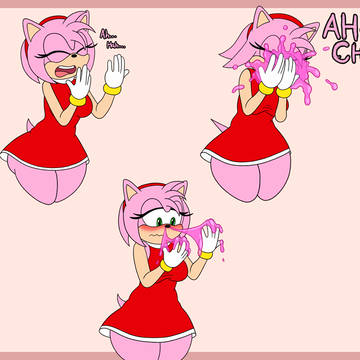Amy Sneezes on herself