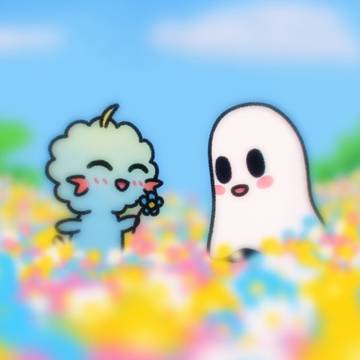 A puffball and a blob 🩵🩶