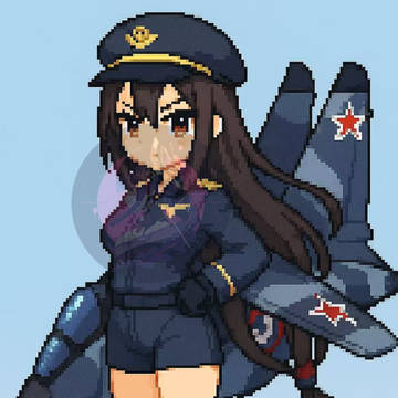 Pixel art anime girl Su30