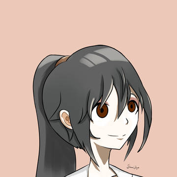 ponytail black hair girl