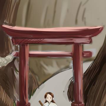 鳥居と巫女