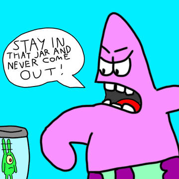 plankton in patrick's jar