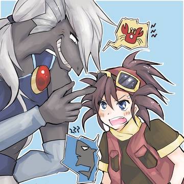 カニ頭とサメ剣士