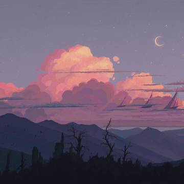 在废墟上空