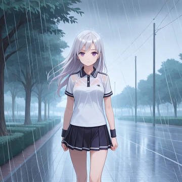 walking in the rain