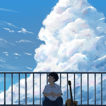 雨上がりの昼空に