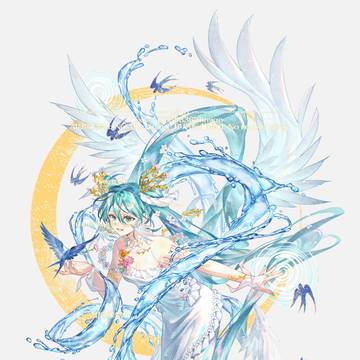 私がデザインした万物生ミクに新しい立ち絵を描きました
