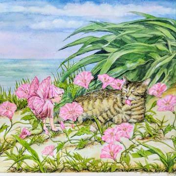 砂浜でペロリ