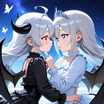 見つめ合う魔族の娘