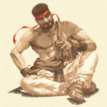 Ryu with Eurasian Tree Sparrow