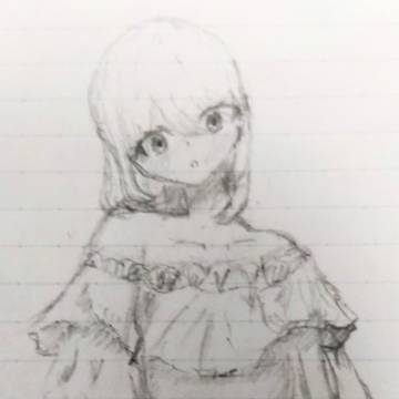 🩷肩出しひらひら服着た女の子🩷