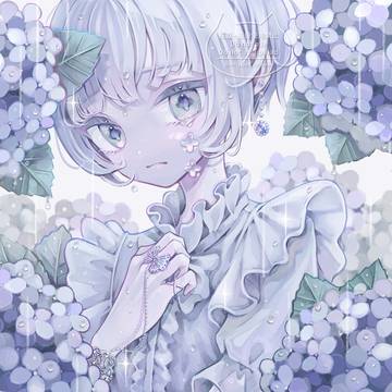 雨の中、咲く