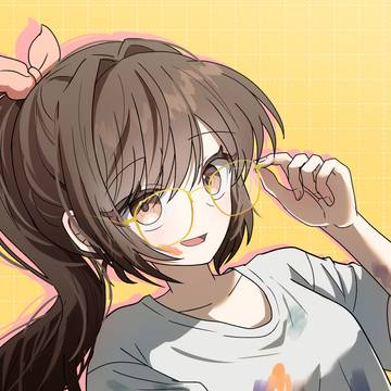 メガネポニーテール