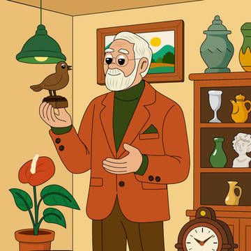 A grandfather who collects antiq