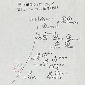 クラシック級JC 第1コーナーの位置取り