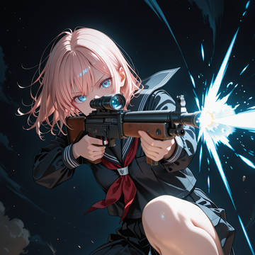 銃を持った女子高生