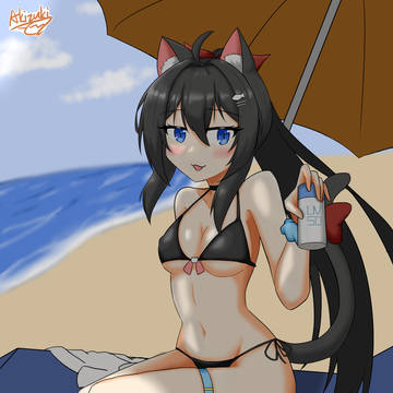 水着ネコ