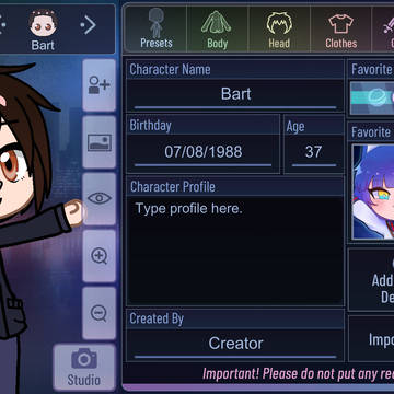 Bart's Character information
