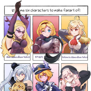 6 character fanart challenge