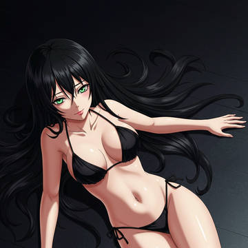 Hot bikini wearing anime woman