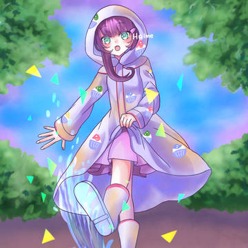 レインコートの女の子