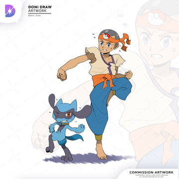 Pokémon Trainer & Riolu Fight On