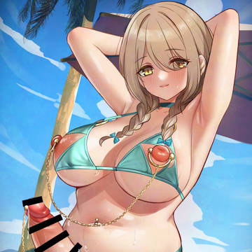 まる出しビキニのお姉さん