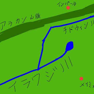 メイミョーからインパールに続く周辺地図