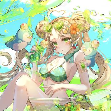 🍒🍈真夏のメロンソーダ×ペンギン🐧🩵