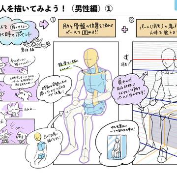 座った人の描き方講座(男性編)