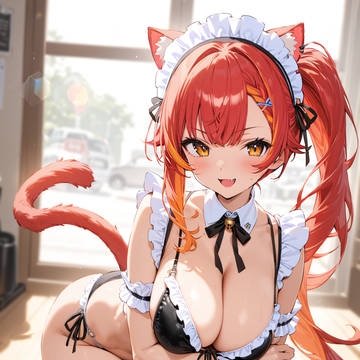 猫汰つな（メイド水着）