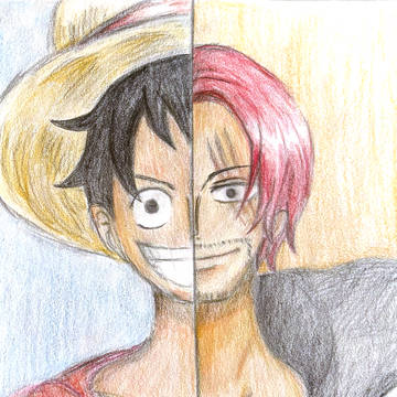 以前描いたルフィとシャンクス