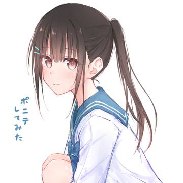 ポニテにしてみた子