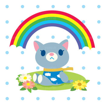 虹とネコ