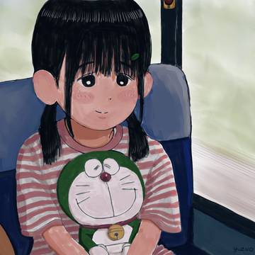 バスの中、涼しいね。