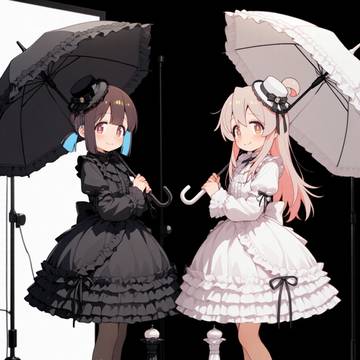 白ゴスまひろと黒ゴスもみじ
