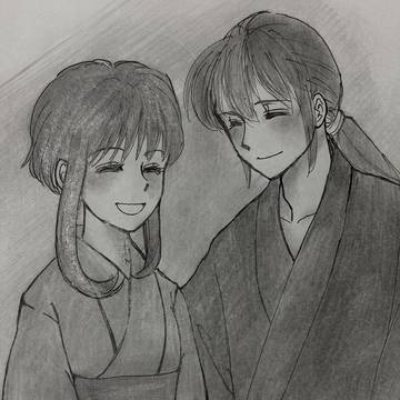 浴衣着た二人