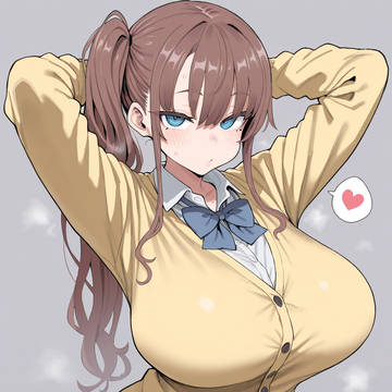 制服カーディガン茶髪サイドテールちゃん 1