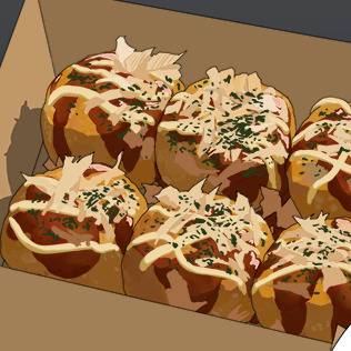 Six takoyaki