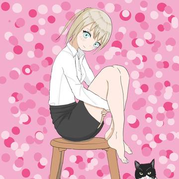 女の子と猫