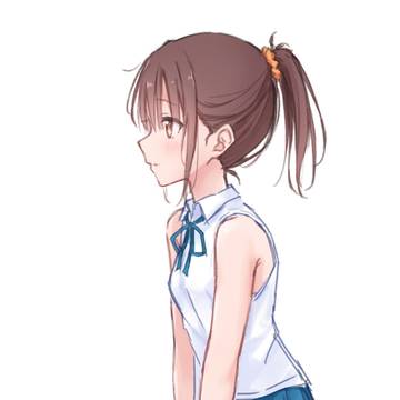 横から見るポニテ