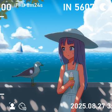 海とカモメとソフトクリーム