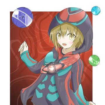仮面ライダーゼッツパーカーを着てる女の子