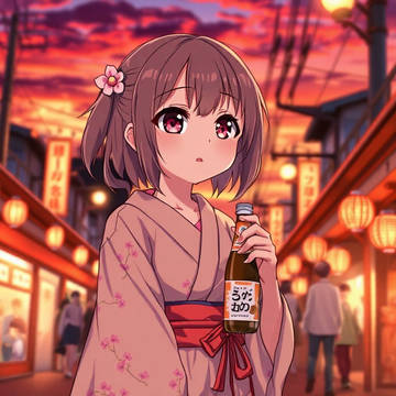 【背景素材】夏祭り屋台と少女(10枚)