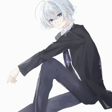 白髪碧眼