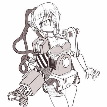 思うままに描いた異形ロボ娘