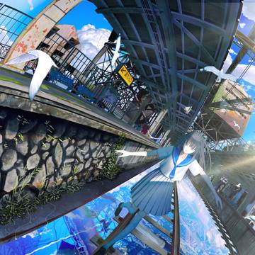 夏に浮かぶ駅