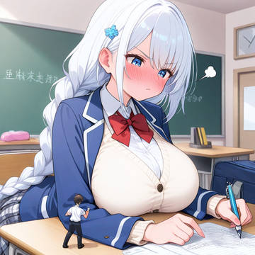 Giantess classmate tsundere