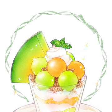 メロンパフェ　Melon parfait